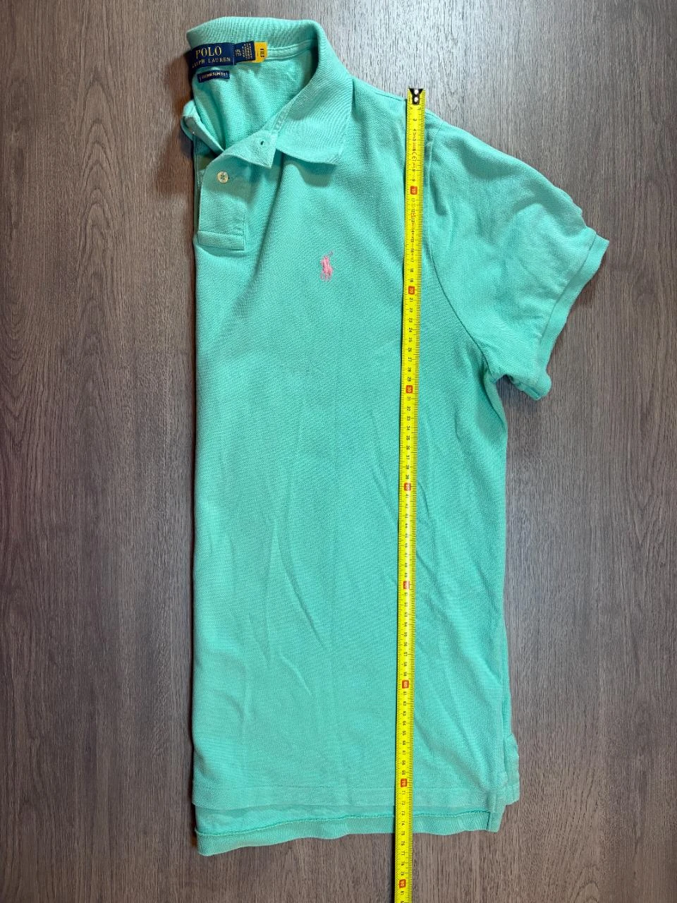Polo Ralph Lauren Custom Slim Fit Homme – Taille XXL – Vert Menthe / Logo Rose – photo 6